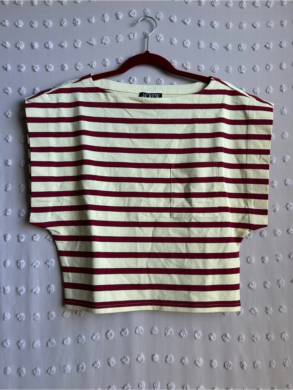 NWT J. Crew Women’s Boatneck Muscle T Shirt Mariner Cotton Striped Sz S